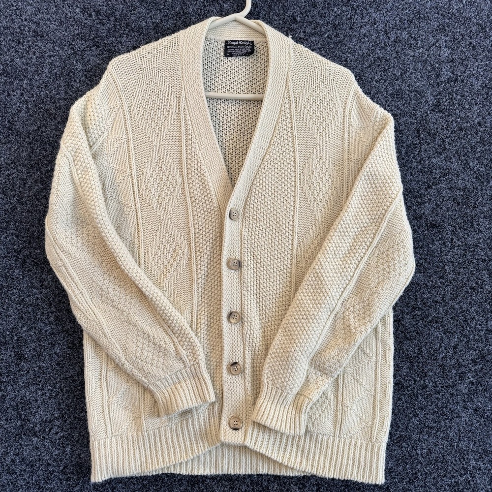 Men's Cream Cardigan Sweater